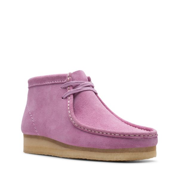 Clarks Womens Wallabee Boot Ankle Boots Lavender | UK-1025793